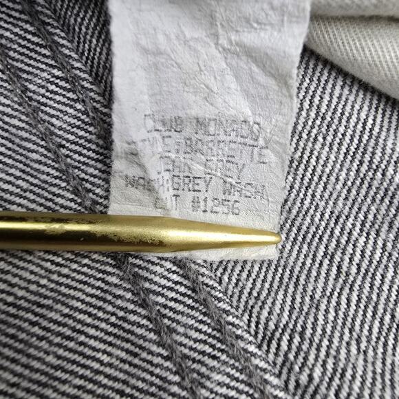 Club Monaco Selvedge Barrette Button Jeans Men 29 x 32 Grey Wash Made In USA - Picture 9 of 12